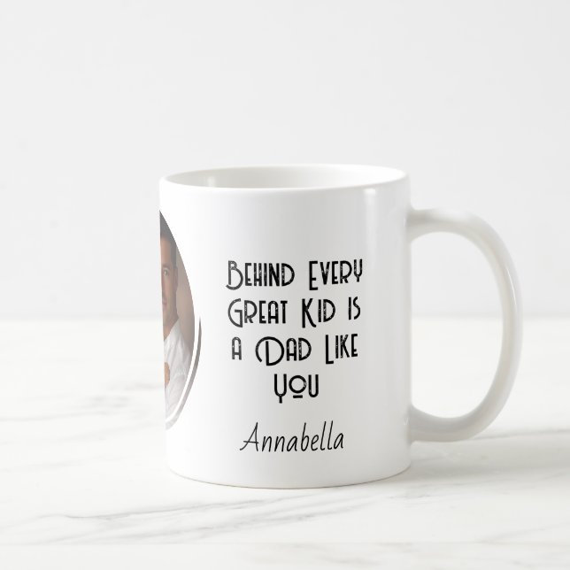 Taza De Café Te amo papá y foto de Personalizado (Derecha)