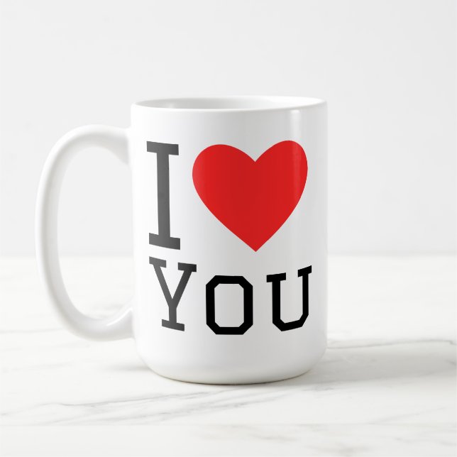 Taza De Café Te amo pegatina cuadrada (Izquierda)