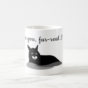 Taza De Café Te amo peletería   gatito negro