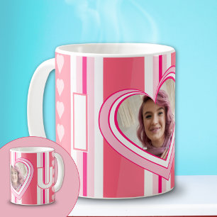 Taza De Café "Te amo" Personalizado Valentine Day Stripes