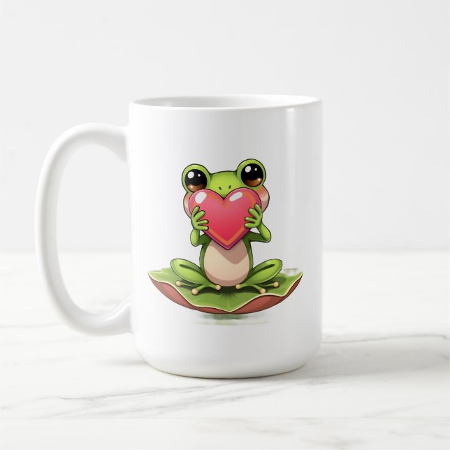 Taza De Café Te Amo | Sapo Chibi Personalizado (Izquierda)