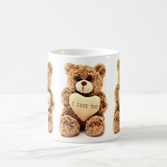 Taza De Café Te Amo Teddy Bear Café Blanco Mug (Centro)
