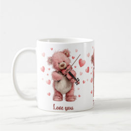 Taza De Café Te Amo Teddy con Violín