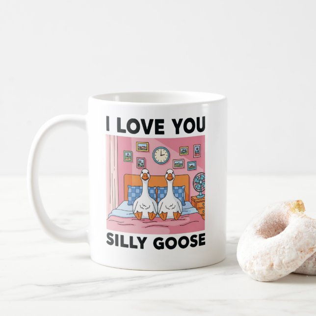 Taza De Café Te amo Tonto Ganso (Con donut)