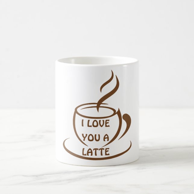 Taza De Café Te amo un diseño divertido romántico latente (Centro)