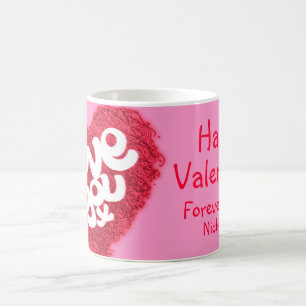 Taza De Café "Te amo x" Valentine panza rosa