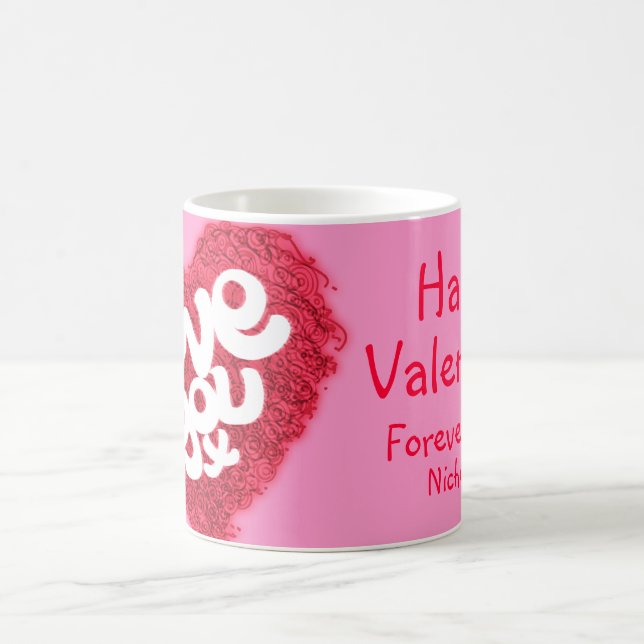 Taza De Café "Te amo x" Valentine panza rosa (Centro)