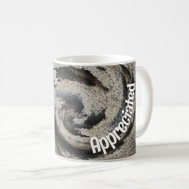 Taza De Café Te Aprecian Empleado Rústico De Mosaico Marrón (Anverso derecho)