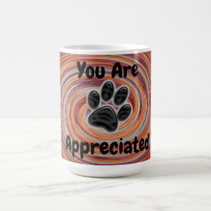 Taza De Café Te Aprecian Groovy Paw Print Dog Walker
