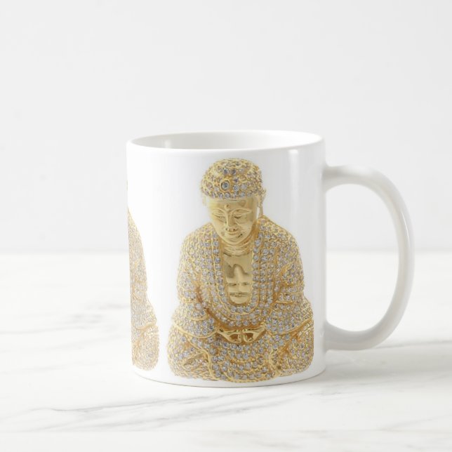Taza De Café Té Café Buda con Rhinestone Dorado (Derecha)