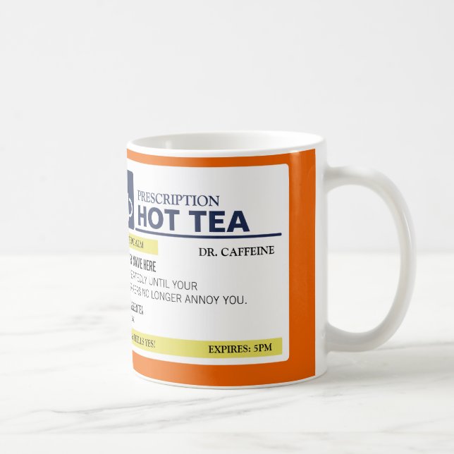Taza De Café Té caliente de la prescripción divertida (Derecha)