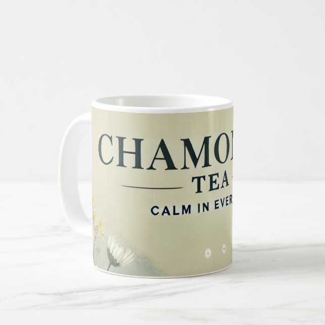 Taza De Café Té Chamomile Design AI art (Anverso izquierdo)