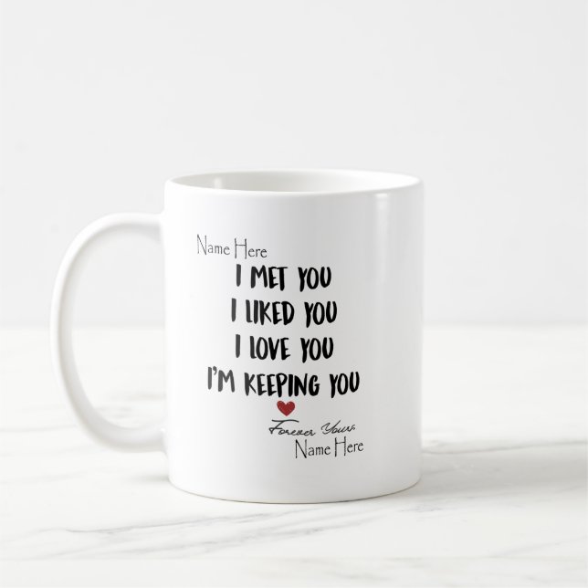 Taza De Café te conocí, me gustabas, te amo, te mando (Izquierda)