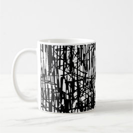 Taza de café té de 11 oz. con patrón grunge blanco