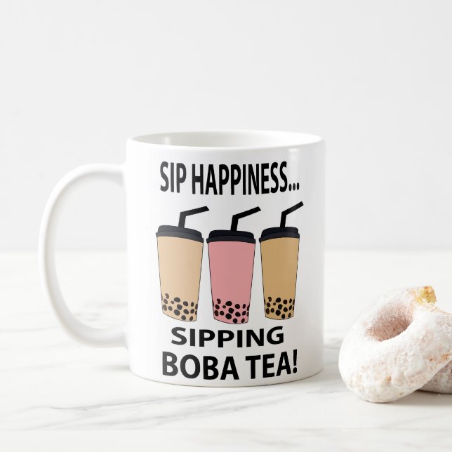 Taza De Café Té de Boba Té de Burbujas  (Con donut)