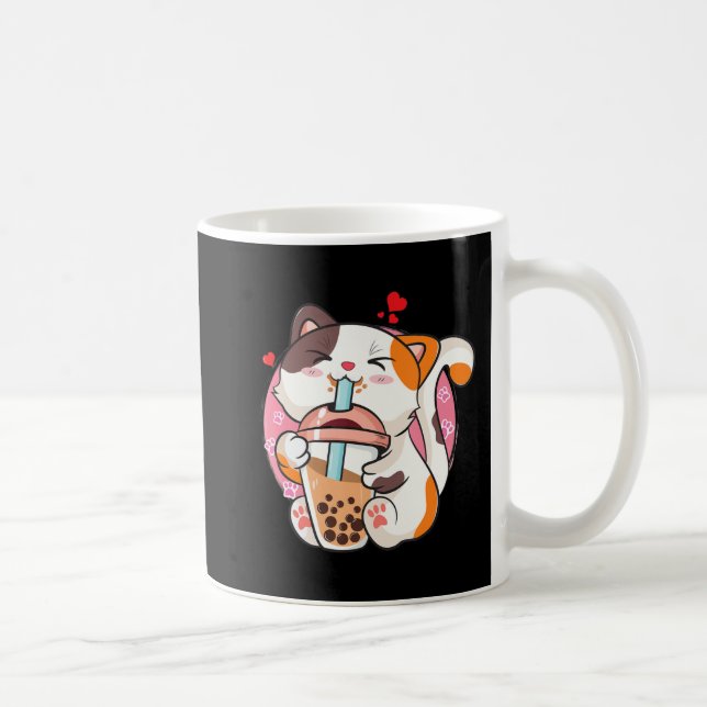 Taza De Café Té de burbuja de té de Boba Tea Anime Kawaii Neko  (Derecha)