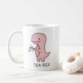 Taza De Café té de dinosaurios personalizado rosa lindo