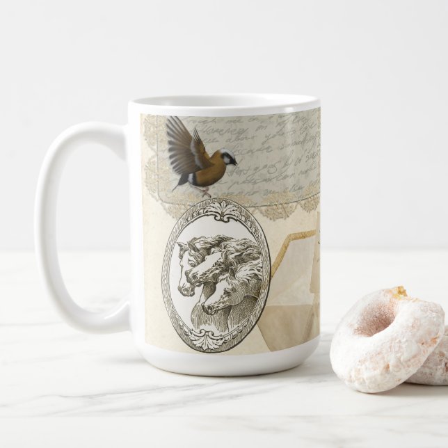 Taza De Café Té de pegatinas adorables de moda victoriana (Con donut)