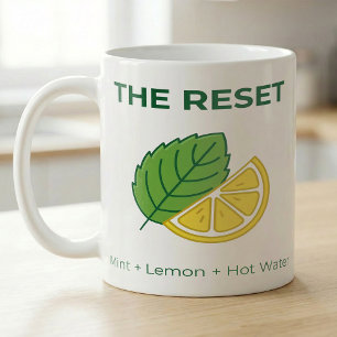 Taza De Café Té de receta de reinicio de menta limón y agua cal