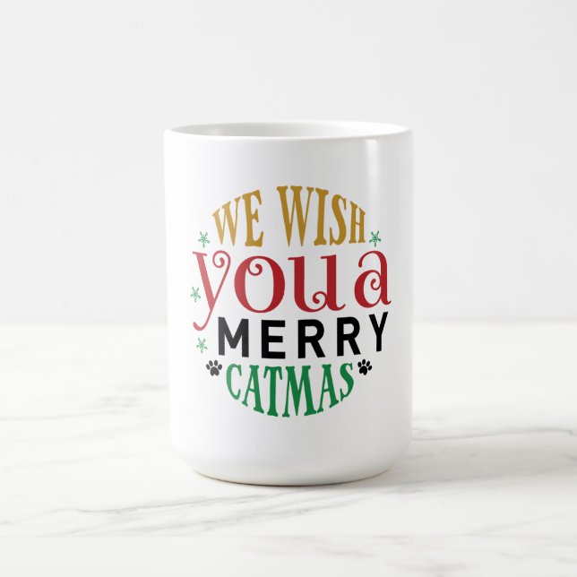 Taza De Café Te Deseamos Un Navidad De Gatos Muy Divertido De C (Centro)