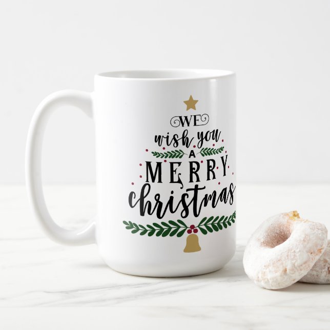 Taza De Café Te Deseamos Una Feliz Navidad (Con donut)