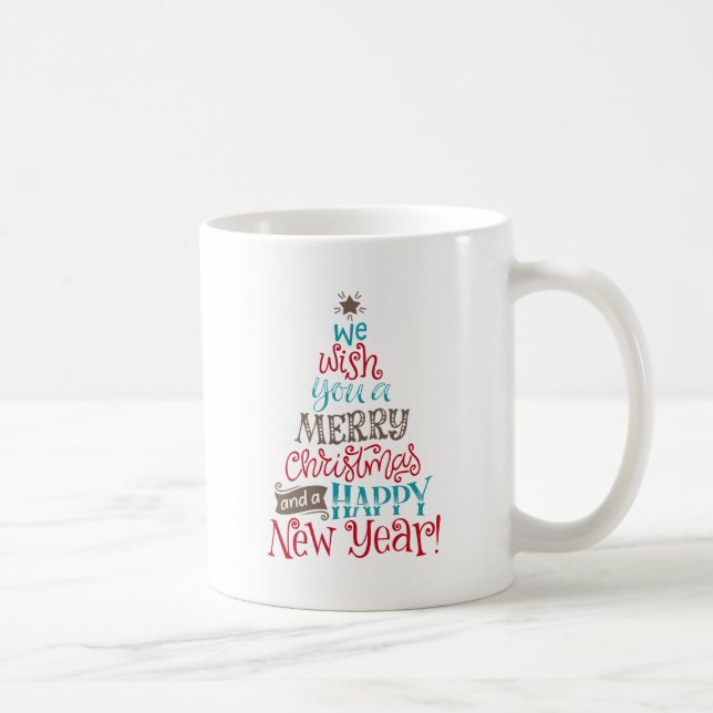 Taza De Café Te deseamos una Feliz Navidad y un Feliz Año Nuevo (Derecha)