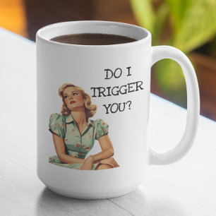 Taza De Café ¿Te Disparo Una Divertida Retro Housewife?