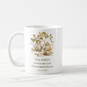 Taza De Café Té en tetera floral fiesta de desposada