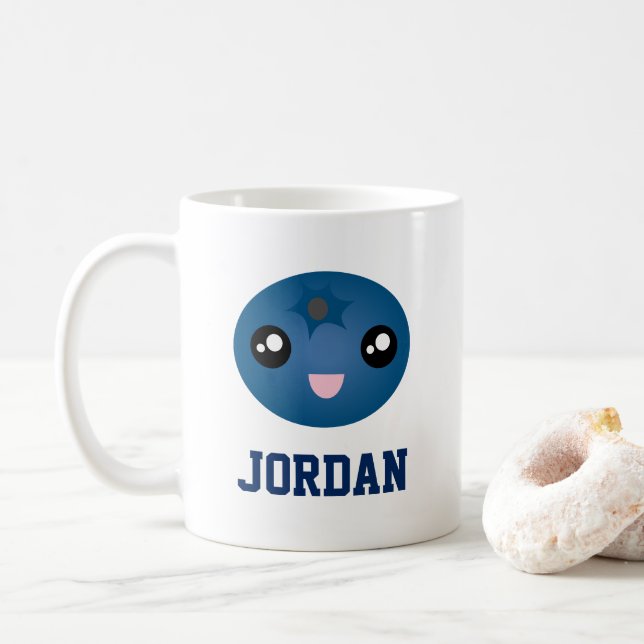 Taza De Café Te encanta Berry mucho Personalizado Blue Berry (Con donut)