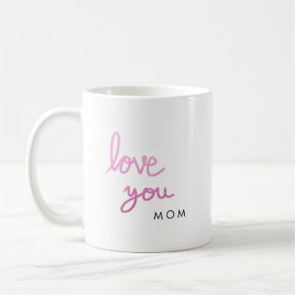 Taza De Café Te encanta la escritura a mano rosa personalizada