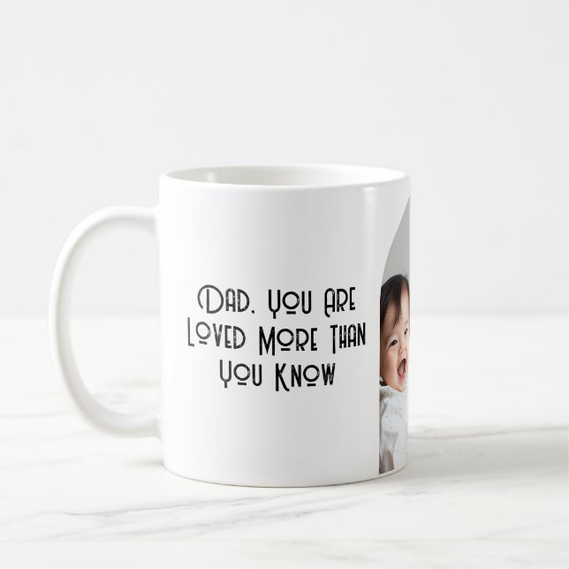 Taza De Café Te encanta más de lo que sabes, foto Personalizado (Izquierda)