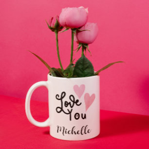 Taza De Café Te encantan los corazones rosas rosados