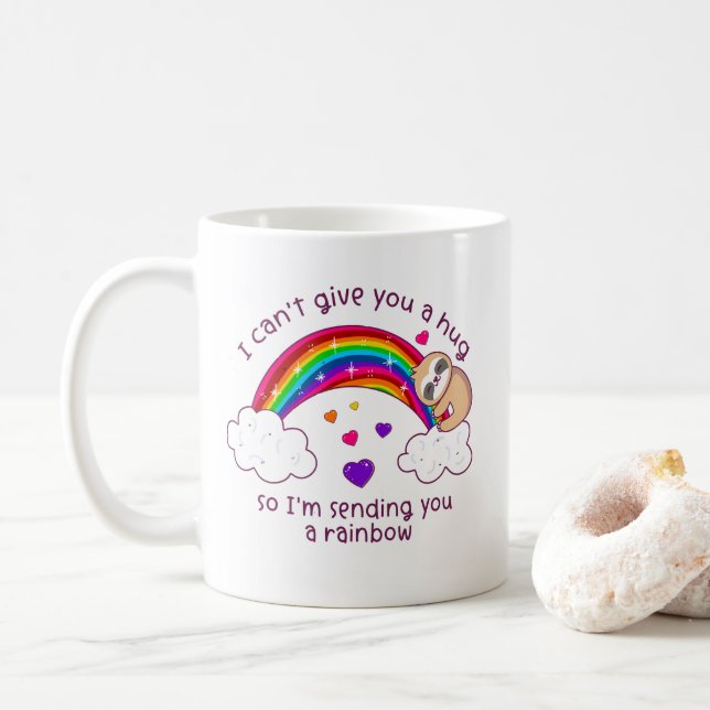 Taza De Café Te estoy enviando un espumoso arcoiris (Con donut)