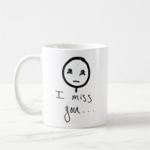 Taza De Café Te extraño el sketch de Stickman, el meme de llant