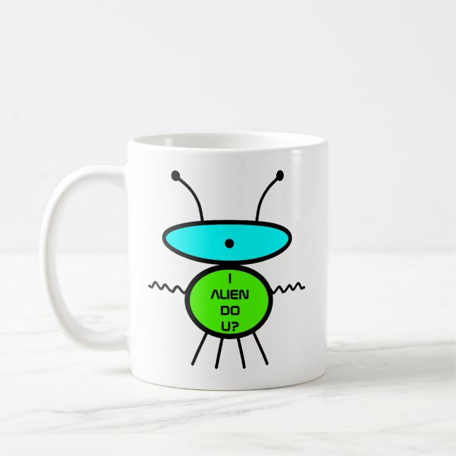 Taza De Café ¿Te extraño? ¡Estoy tomando café! (dibujo alieníge (Izquierda)