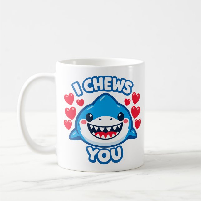Taza De Café Te Mastico Tiburón Divertido San Valentín (Izquierda)