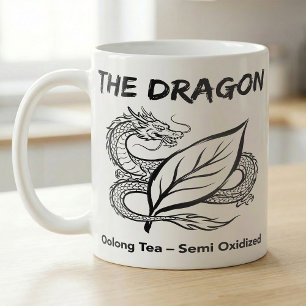 Taza De Café Té Oolong Dragón Zen Dibujo Línea