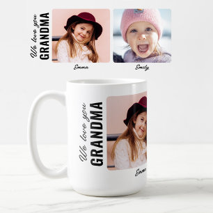 Taza De Café Te Queremos Abuela 2 Nietos Foto Personalizada