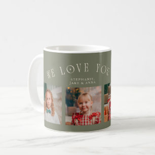 Taza De Café Te Queremos Abuela 4-Fotos Verde Sage