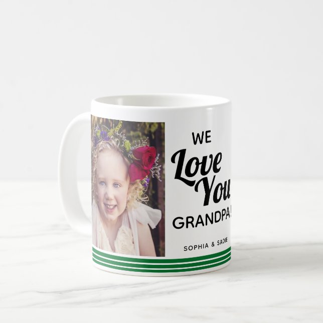 Taza De Café Te queremos abuelo 2 foto verde (Anverso izquierdo)