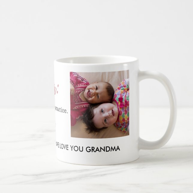 Taza De Café Te queremos foto de cita de abuela (Derecha)