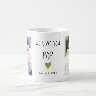 Taza De Café Te queremos papá, abuelo de Collage de fotos