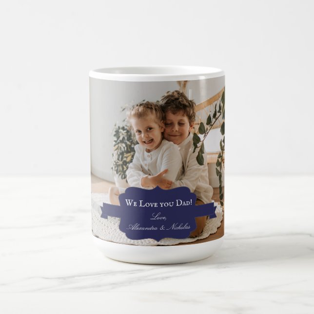 Taza De Café Te queremos papá Foto Café Mug | Azul (Centro)
