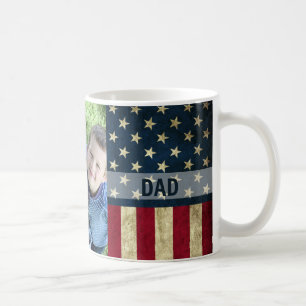 Taza De Café Te queremos, papá militar, foto de bandera estado