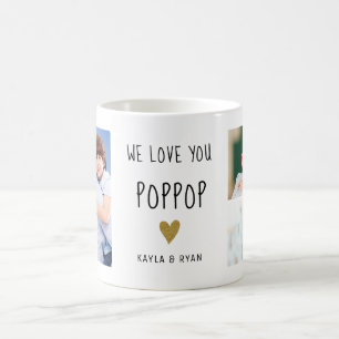 Taza De Café Te queremos papá, papá, abuelo de Collage de fotos