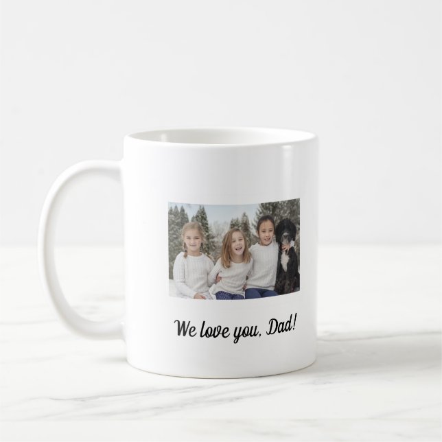 Taza De Café Te queremos papá Personalizado collage de fotos si (Izquierda)
