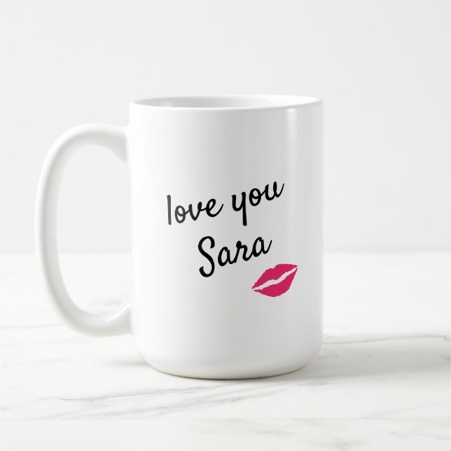 Taza De Café Te quiero, abrazos personalizados y abrazos de bes (Izquierda)