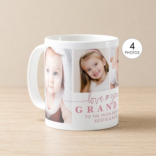 Taza De Café TE QUIERO ABUELA Personalizado 4 Fotos Script (Subido por el creador)