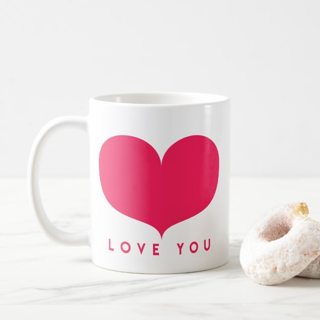 Taza De Café Te quiero - Big Pink Heart Mug (Con donut)