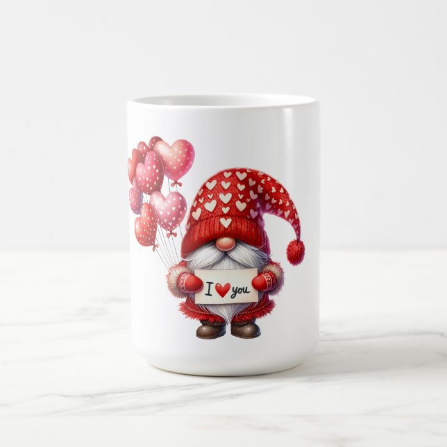 Taza De Café Te quiero El día de San Valentín Gnome (Centro)
